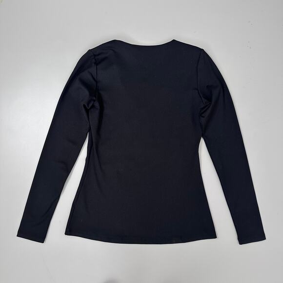 Susana Monaco Essential V-Neck Long Sleeve Top in Black - Picture 5 of 8